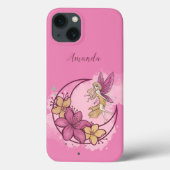 Leuke Fantasy Fairy op de maan, aangepaste naam Case-Mate iPhone Case (Achterkant)
