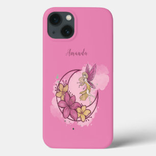 Leuke Fantasy Fairy op de maan, aangepaste naam Case-Mate iPhone Case