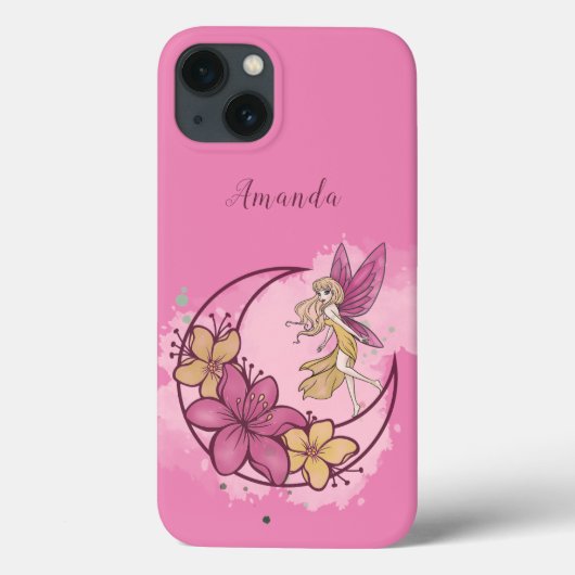 Leuke Fantasy Fairy op de maan, aangepaste naam Case-Mate iPhone Case (Achterkant)