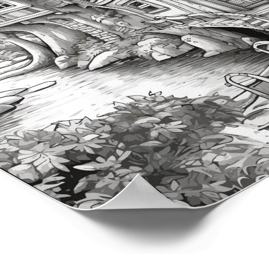 Leuke Fantasy Interieur Volwassen Kleuren Poster (Hoek)