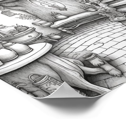 Leuke Fantasy Interieur Volwassen Kleuren Poster (Hoek)