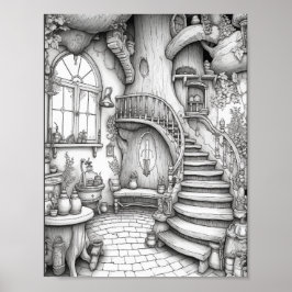 Leuke Fantasy Interieur Volwassen Kleuren Poster