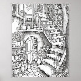 Leuke Fantasy Interieur Volwassen Kleuren Poster