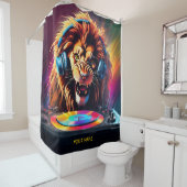 Leuke Fantasy Lion DJ Vinyl Douchegordijn (In situ)