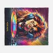 Leuke Fantasy Lion DJ Vinyl Fleece Deken (Voorkant (Horizontaal))