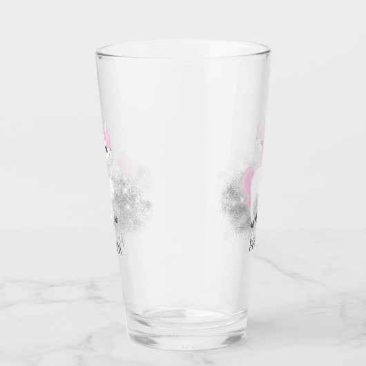 leuke Fantasy unicorn voegt naam toe Glas (Rechts)