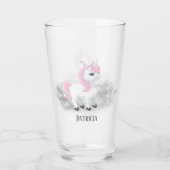 leuke Fantasy unicorn voegt naam toe Glas (Voorkant)