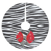 Leuke Fantasy Zebra Print met Red Bow Kerstboom Rok (Voorkant)
