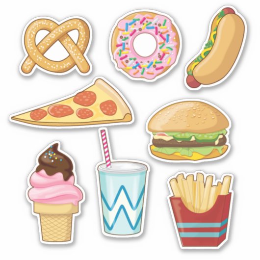 Leuke fastfood Stickers (Voorkant)