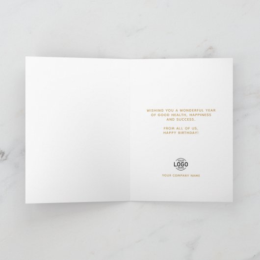 Leuke Faux Gold Business Corporate Gelukkige Verja Kaart (Binnen)