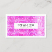 Leuke Faux Hot Roze Sequins Beauty en Mode Visitekaartje (Voorkant)