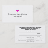 Leuke Faux Roze Folie Hart Klantentrouw Aanbevelingskaartje (Voorkant / Achterkant)