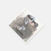 Leuke Faux Vellum Foto Bruiloft Dank u Bericht Servet (Hoek)