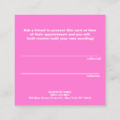 Leuke Faux Zilveren Sequin Roze Schoonheid Salon V Aanbevelingskaartje (Achterkant)