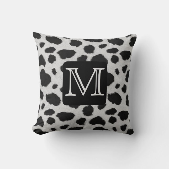 LEUKE FAUX ZWART-WIT KOE PRINT, MONOGRAM KUSSEN (Voorkant)