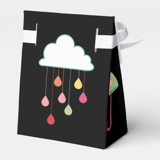 Leuke Favor Box W/Paraplu's, Regen & Regenboog Bedankdoosjes (Achterkant)