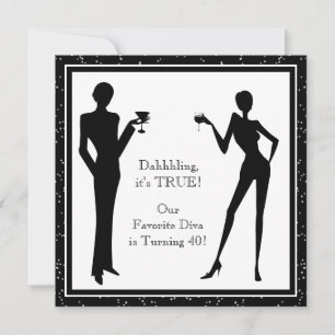 Leuke Favoriete Diva Vrouw Zwart 40e Verjaardagsfe Kaart