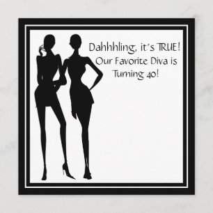 Leuke Favoriete Diva Vrouw Zwart 40e Verjaardagsfe Kaart