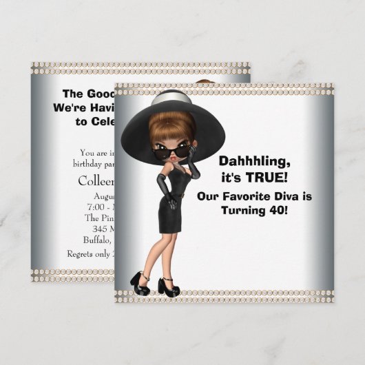 Leuke Favoriete Diva Vrouwen Elk Nummer Verjaardag Kaart (Voorkant / Achterkant)