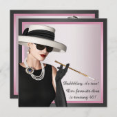 Leuke Favoriete Diva Vrouwen Roze en Zwarte Verjaa Kaart (Voorkant / Achterkant)