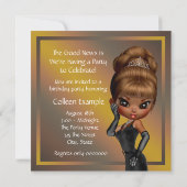 Leuke favoriete Diva Vrouwen Zwart 40ste Verjaarda Kaart (Achterkant)