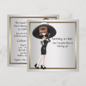 Leuke favoriete Diva Vrouwen Zwart 40ste Verjaarda Kaart (Voorkant / Achterkant)