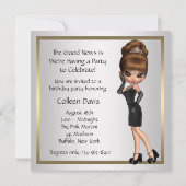 Leuke favoriete Diva Vrouwen Zwart 40ste Verjaarda Kaart (Achterkant)