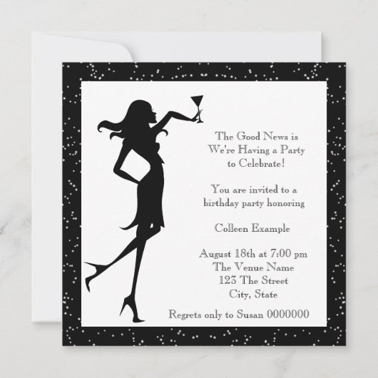 Leuke favoriete Diva Vrouwen Zwart 40ste Verjaarda Kaart (Achterkant)