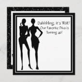 Leuke favoriete Diva Vrouwen Zwart 40ste Verjaarda Kaart (Voorkant / Achterkant)