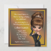 Leuke favoriete Diva Vrouwen Zwart 40ste Verjaarda Kaart (Achterkant)