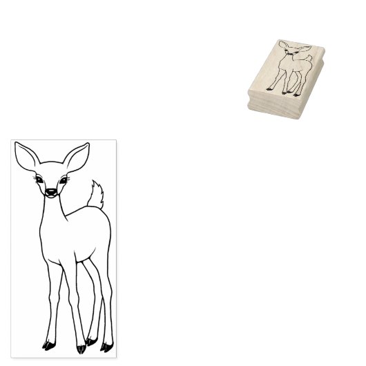 Leuke Fawn Herten Rubber Stamp Rubberstempel (Gestempeld)