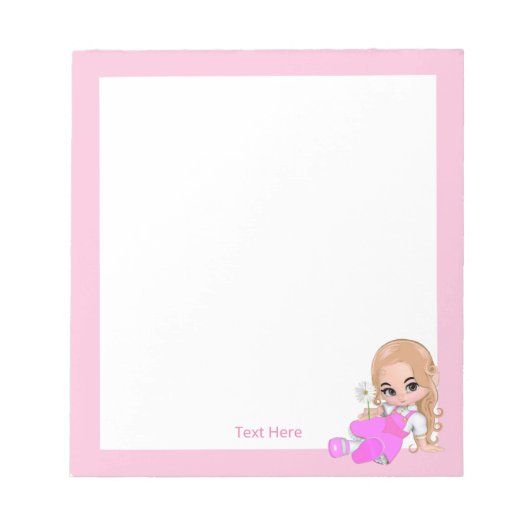 Leuke fee en bloemen Eenvoudig Notitieblok (Voorkant)