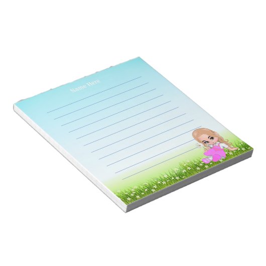 Leuke fee en bloemen gevoerd notitieblok (Schuin)