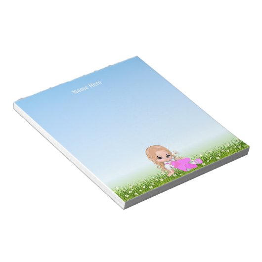 Leuke fee en bloemen notitieblok (Schuin)