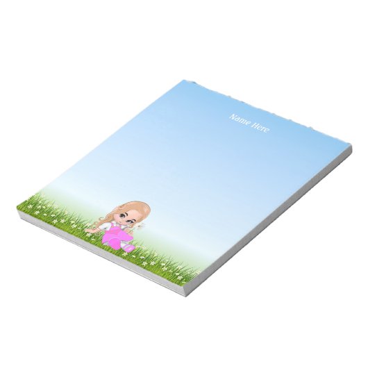 Leuke fee en bloemen notitieblok (Linkerzijde)