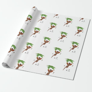Leuke fee met bruine vleugels inpakpapier
