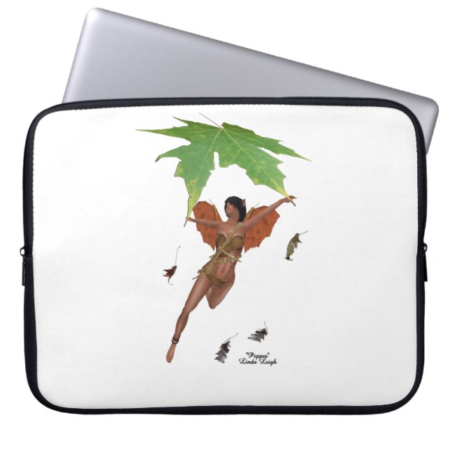 Leuke fee met bruine vleugels laptop mouw sleeve (Voorkant)