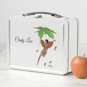 Leuke fee met bruine vleugels lunchbox