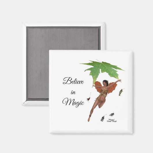 Leuke fee met bruine vleugels magneet (Voorkant / Achterkant)