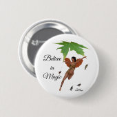 Leuke fee met bruine vleugels pin Button (Voorkant /achterkant)