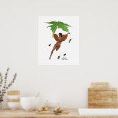 Leuke fee met bruine vleugels Poster (Keuken)