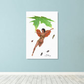 Leuke fee met bruine vleugels uitgerekte canvas pr (Insitu (Houten vloer))