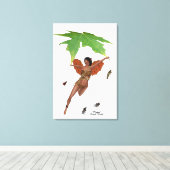 Leuke fee met bruine vleugels uitgerekte canvas pr (Insitu (Houten vloer))