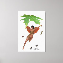 Leuke fee met bruine vleugels uitgerekte canvas pr afdruk