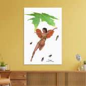 Leuke fee met bruine vleugels uitgerekte canvas pr afdruk (Insitu (Woonkamer))