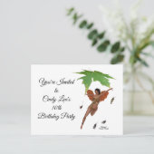 Leuke fee met bruine vleugels uitnodiging Briefkaa (Staand voorkant)