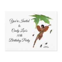 Leuke fee met bruine vleugels uitnodiging Briefkaa