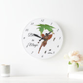 Leuke fee met bruine vleugels wandklok (Huis)