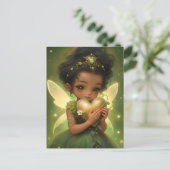 Leuke fee met een gouden hart briefkaart (Staand voorkant)