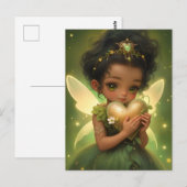 Leuke fee met een gouden hart briefkaart (Voorkant / Achterkant)